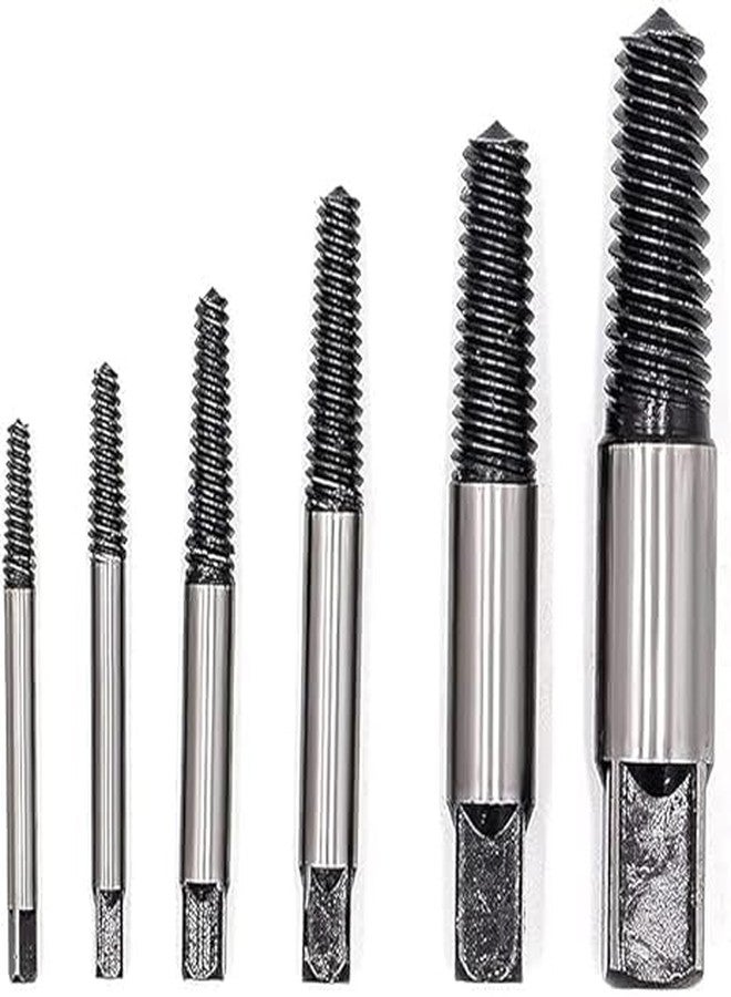 ILIKA مجموعة مثقاب استخراج البراغي من إيليكا، مجموعة مثاقب استخراج البراغي التالفة والمكسورة، أداة إزالة البراغي التالفة، مثقاب مركزي سهل الاستخراج (6 قطع) - Image 1